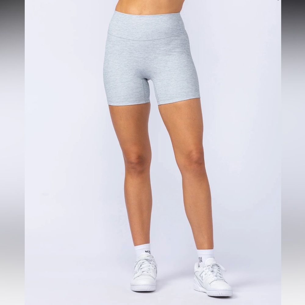 Muscle Nation Zero Rise Rib Midway Shorts - Picture 2 of 7